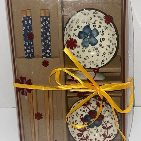 Chinese Dining Ware Chopsticks & Holders & Saucers Gift Set  New in Package.. - Picture 5 of 6